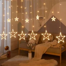 Kurtyna świetlna lampki świąteczne LED w Gwiazdki 120LED IP20 Biały Ciepły