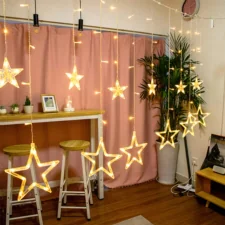 Kurtyna świetlna lampki świąteczne LED w Gwiazdki 120LED IP20 Biały Ciepły