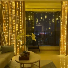 Kurtyna świetlna druciki LED w formie Zasłon Świetlnych 300LED Biały Ciepły