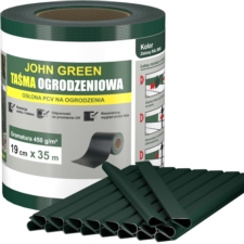 Taśma ogrodzeniowa do paneli ogrodzeniowych 19cm x 35m 450g/m2 Ciemny Zielony + 20 Klipsów