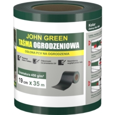 Taśma ogrodzeniowa do paneli ogrodzeniowych 19cm x 35m 450g/m2 Ciemny Zielony + 20 Klipsów