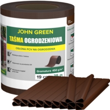 Taśma ogrodzeniowa do paneli ogrodzeniowych 19cm x 35m 450g/m2 Ciemny Brązowy + 20 Klipsów