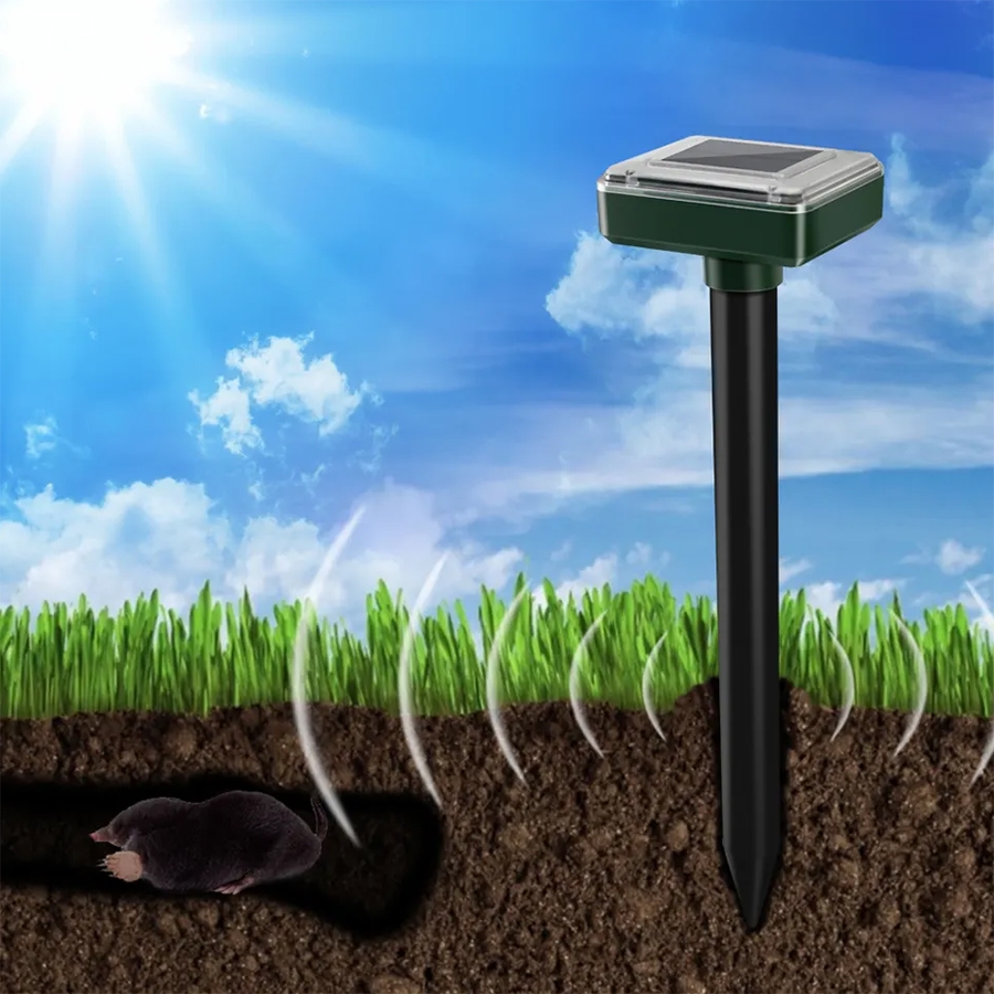 Odstraszacz na krety, gryzonie solarny kwadratowy zestaw 2 sztuk