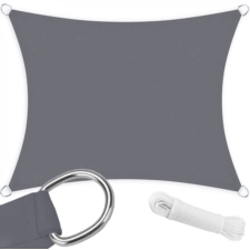 Żagiel przeciwsłoneczny wodoodporny kwadratowy Grafitowy 3x3m + Linka