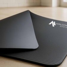 Mata antypoślizgowa do ćwiczeń, fitness lub jogi NBR Czarna 183x61x1,5cm