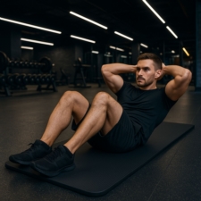 Mata antypoślizgowa do ćwiczeń, fitness lub jogi NBR Czarna 183x61x1cm