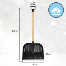 Łopata do śniegu z drewnianym trzonkiem