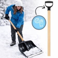 Łopata do śniegu z drewnianym trzonkiem