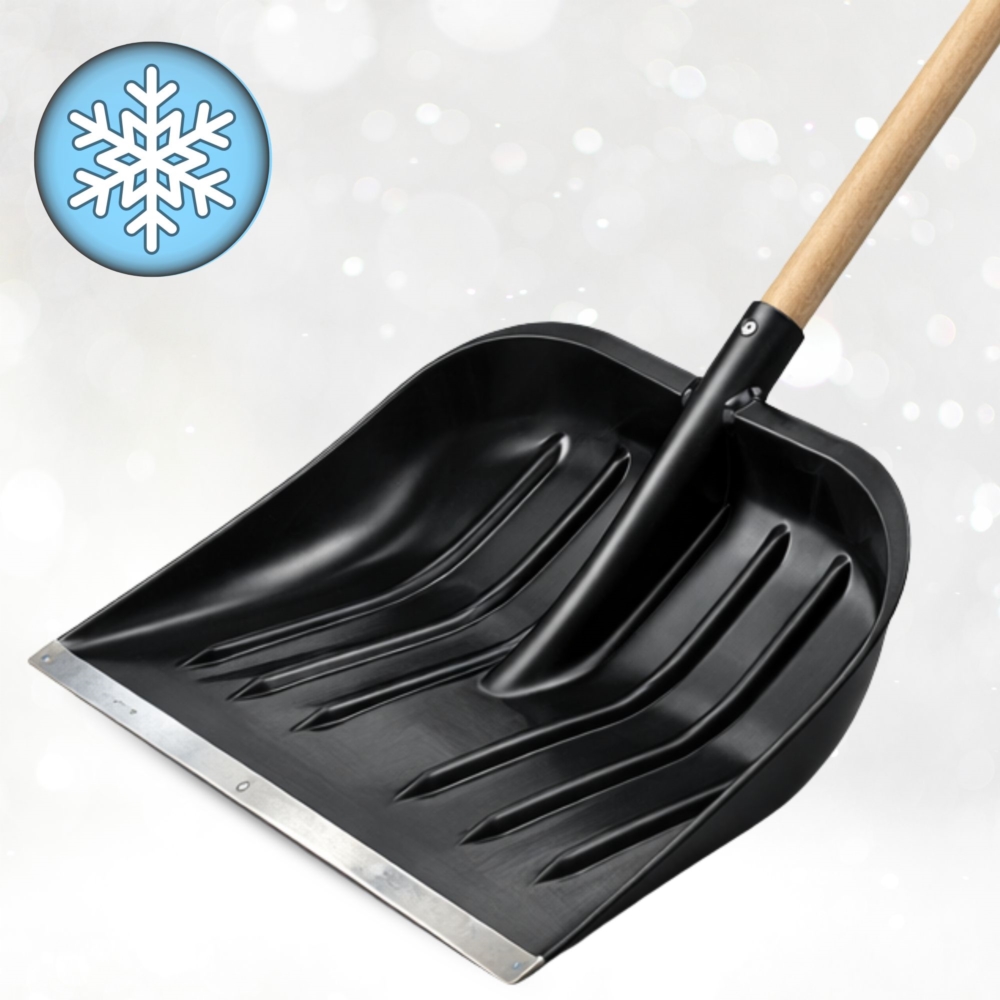 Łopata do śniegu z drewnianym trzonkiem