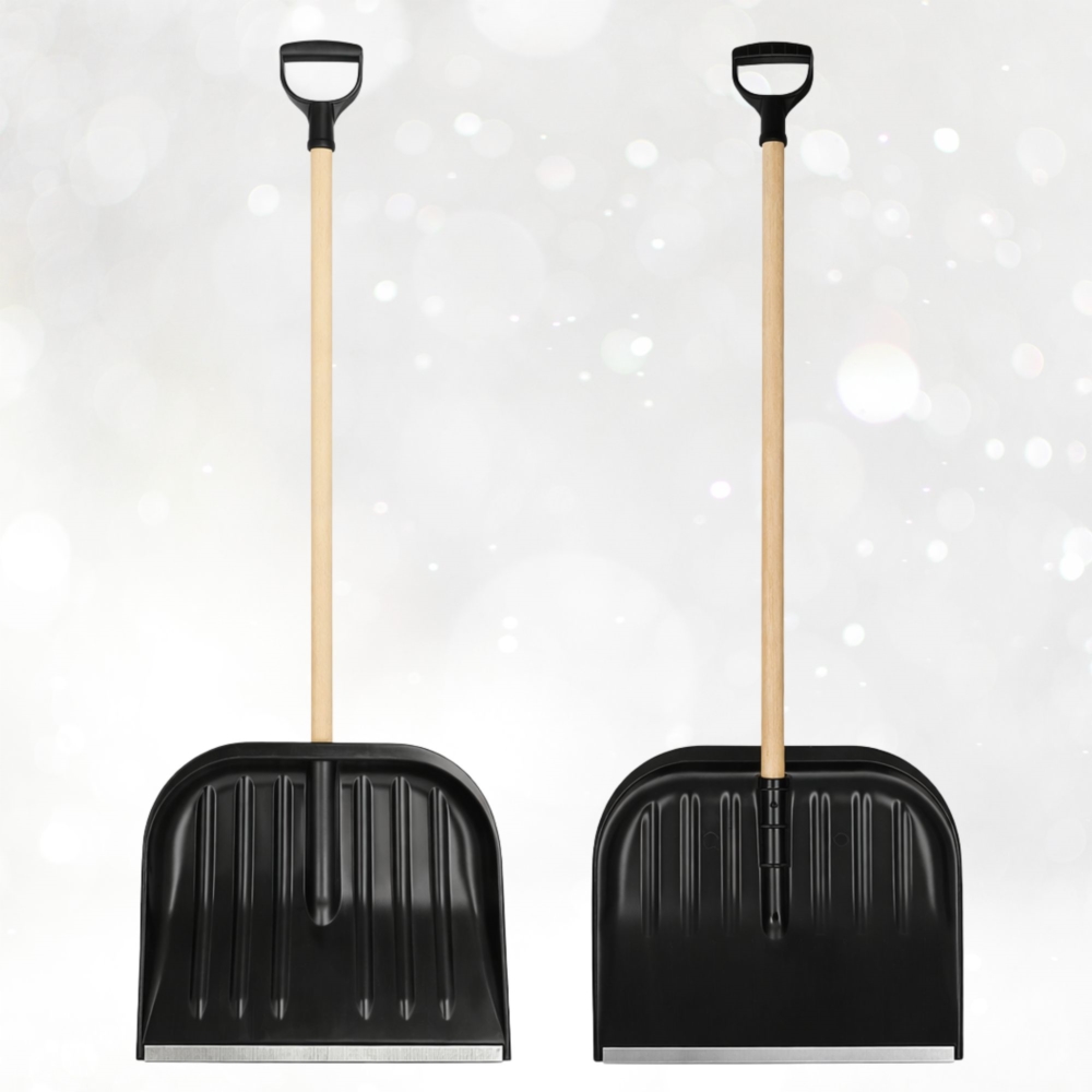 Łopata do śniegu z drewnianym trzonkiem
