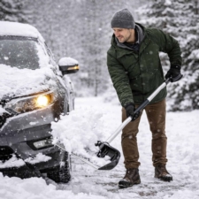 Łopata do śniegu z ergonomicznym aluminiowym trzonkiem