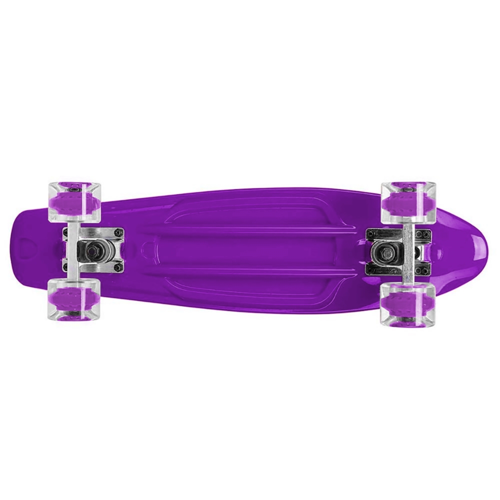 Deskorolka Fiszka dla dzieci z podświetlanymi kółkami LED Fioletowa