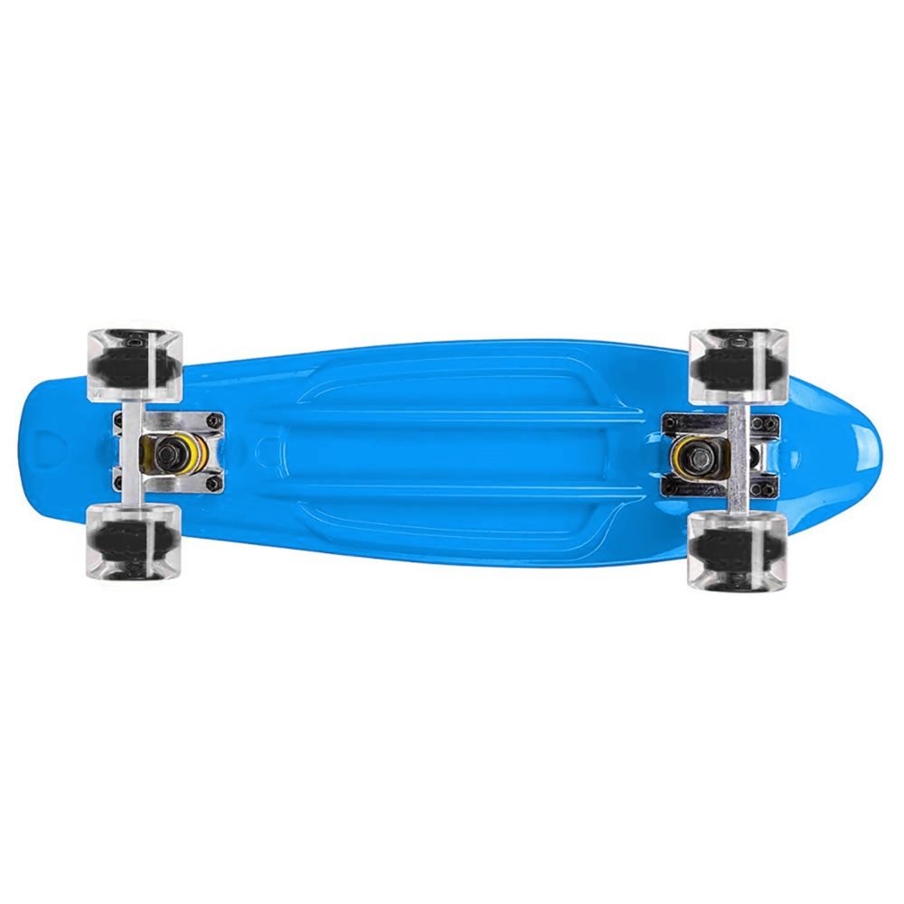 Deskorolka Fiszka dla dzieci z podświetlanymi kółkami LED Błękitna