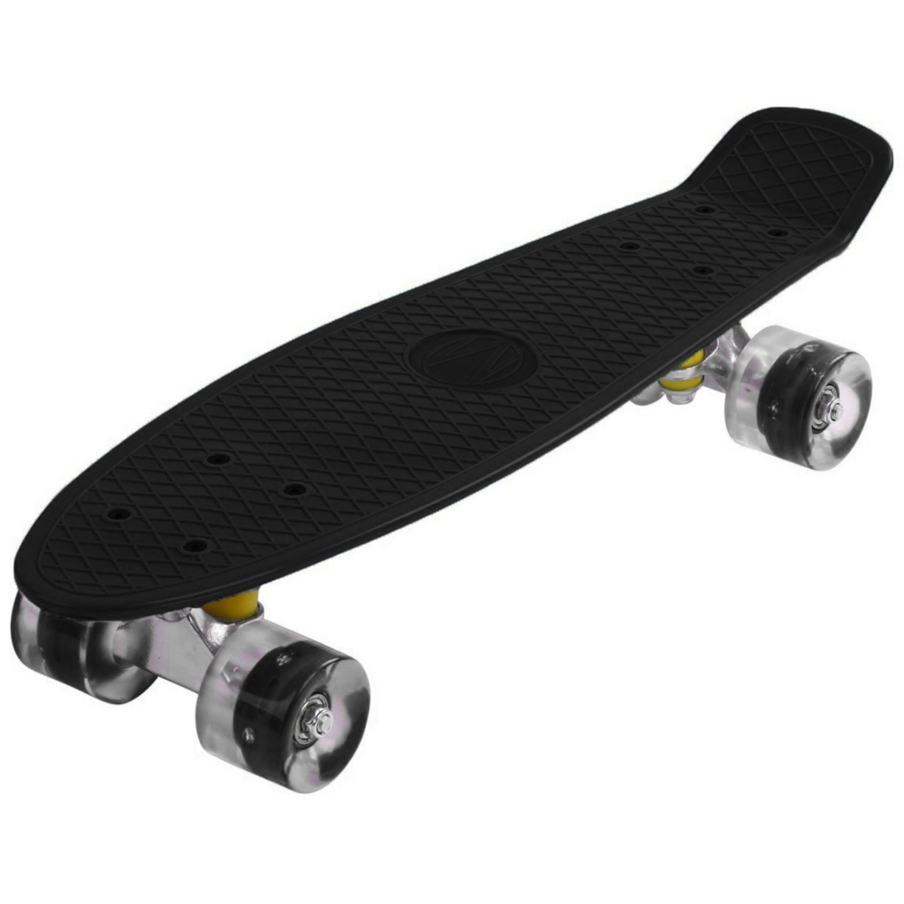 Deskorolka Fiszka dla dzieci z podświetlanymi kółkami LED Czarna