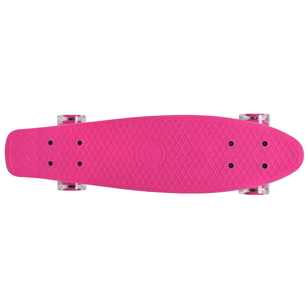 Deskorolka Fiszka dla dzieci z podświetlanymi kółkami LED Różowa