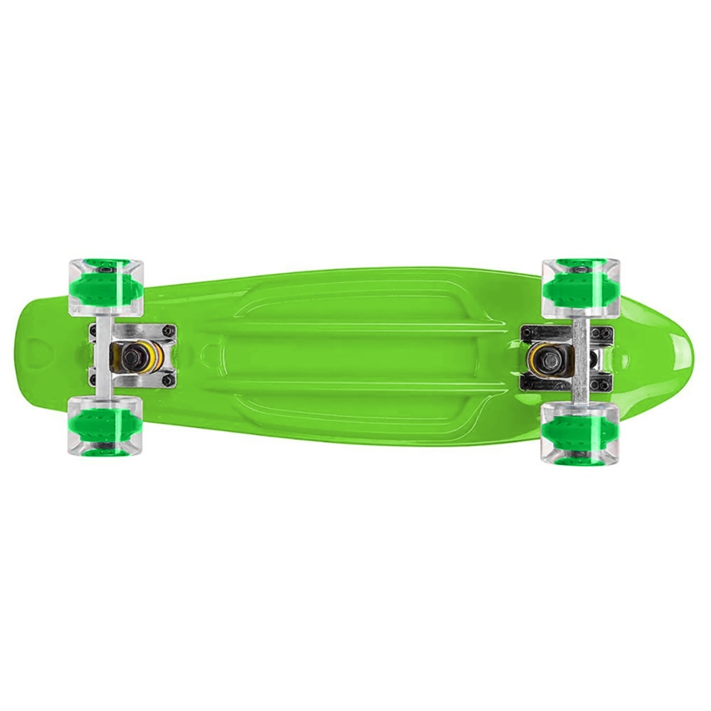 Deskorolka Fiszka dla dzieci z podświetlanymi kółkami LED Zielona