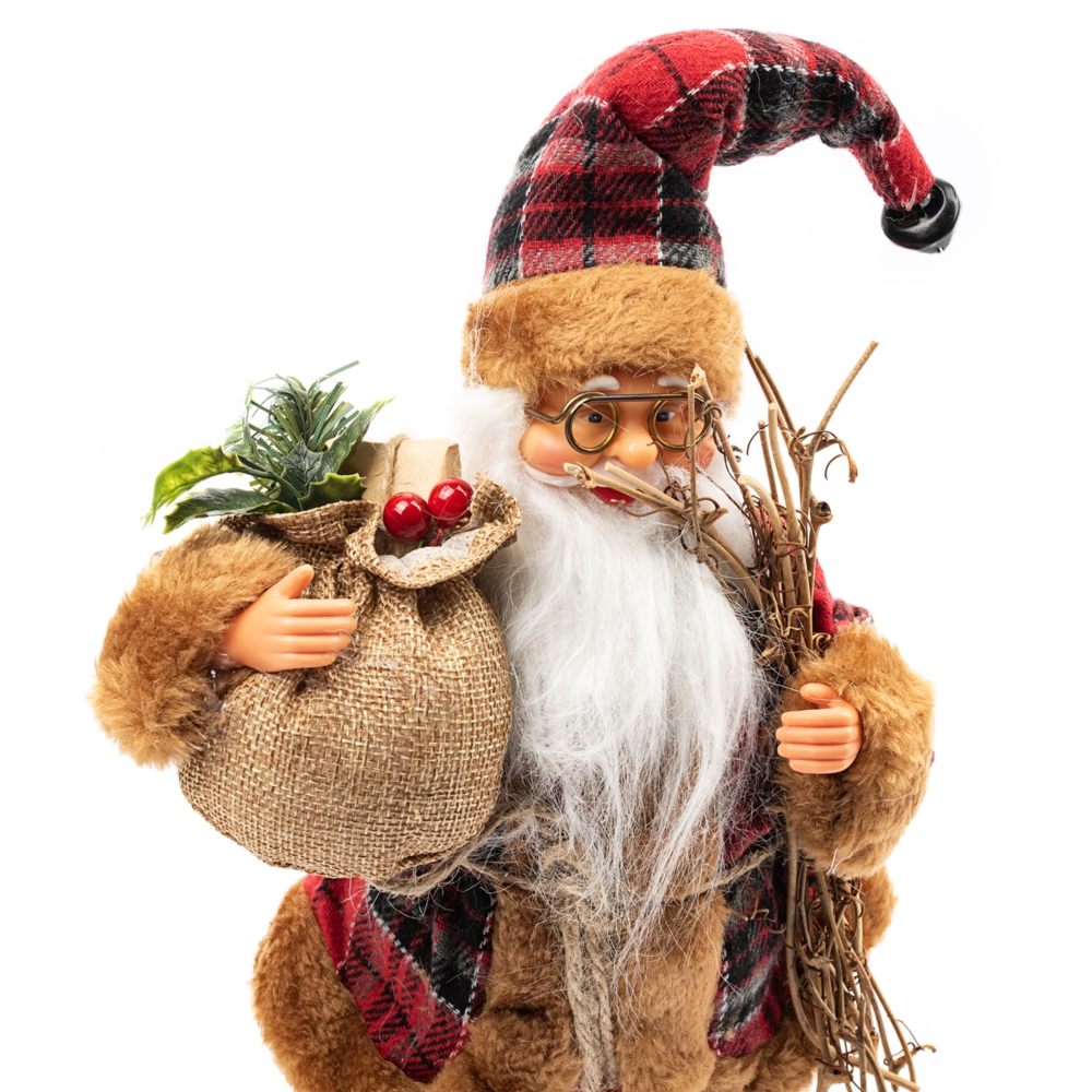 Figurka Święty Mikołaj z prezentami skrzat świąteczny