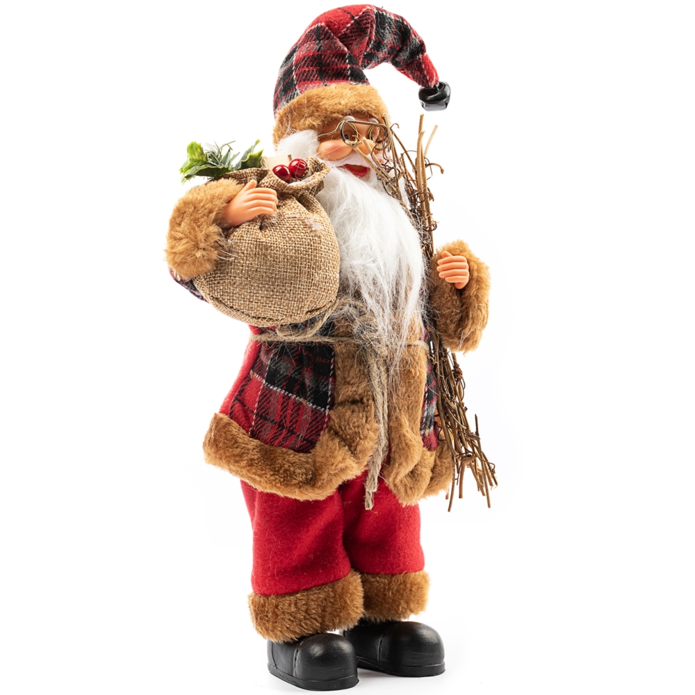 Figurka Święty Mikołaj z prezentami skrzat świąteczny