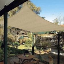 Żagiel przeciwsłoneczny ogrodowy kwadratowy Beżowy 5x5m + Linka