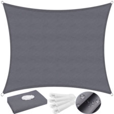 Żagiel przeciwsłoneczny ogrodowy czworokątny Grafitowy 3x4m + Linka