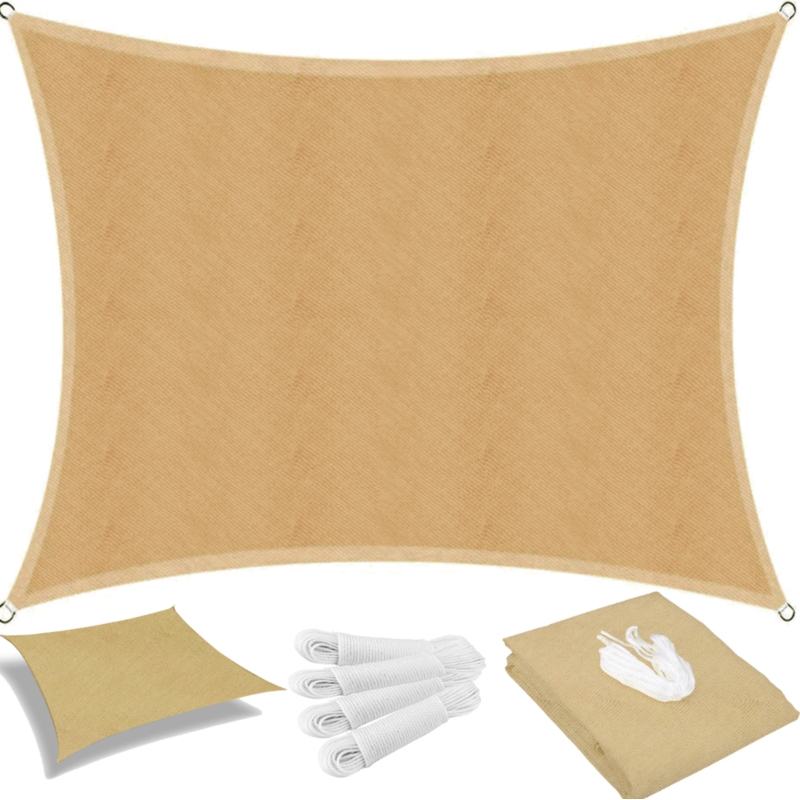 Żagiel przeciwsłoneczny ogrodowy kwadratowy Beżowy 3x3m + Linka