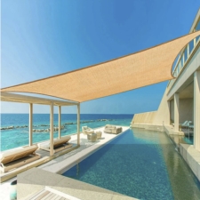 Żagiel przeciwsłoneczny ogrodowy kwadratowy Beżowy 3x3m + Linka