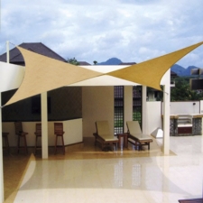 Żagiel przeciwsłoneczny ogrodowy kwadratowy Beżowy 3x3m + Linka