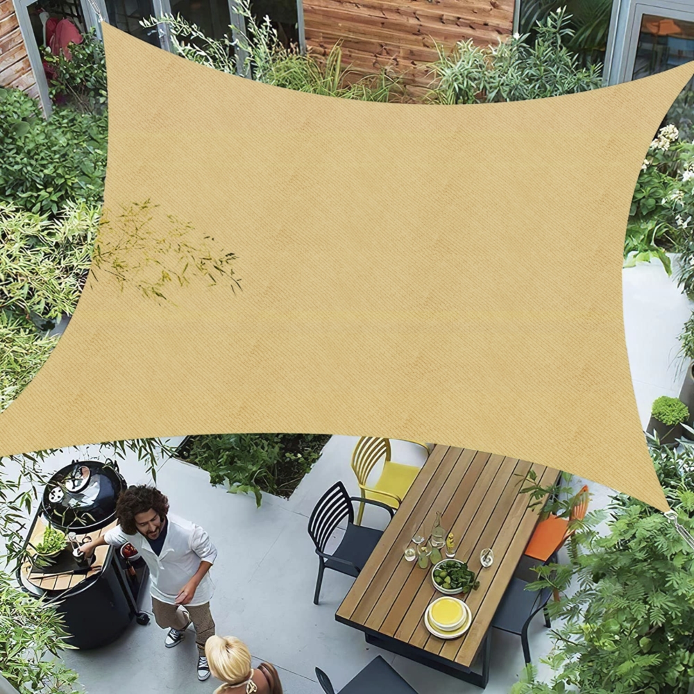 Żagiel przeciwsłoneczny ogrodowy kwadratowy Beżowy 3x3m + Linka