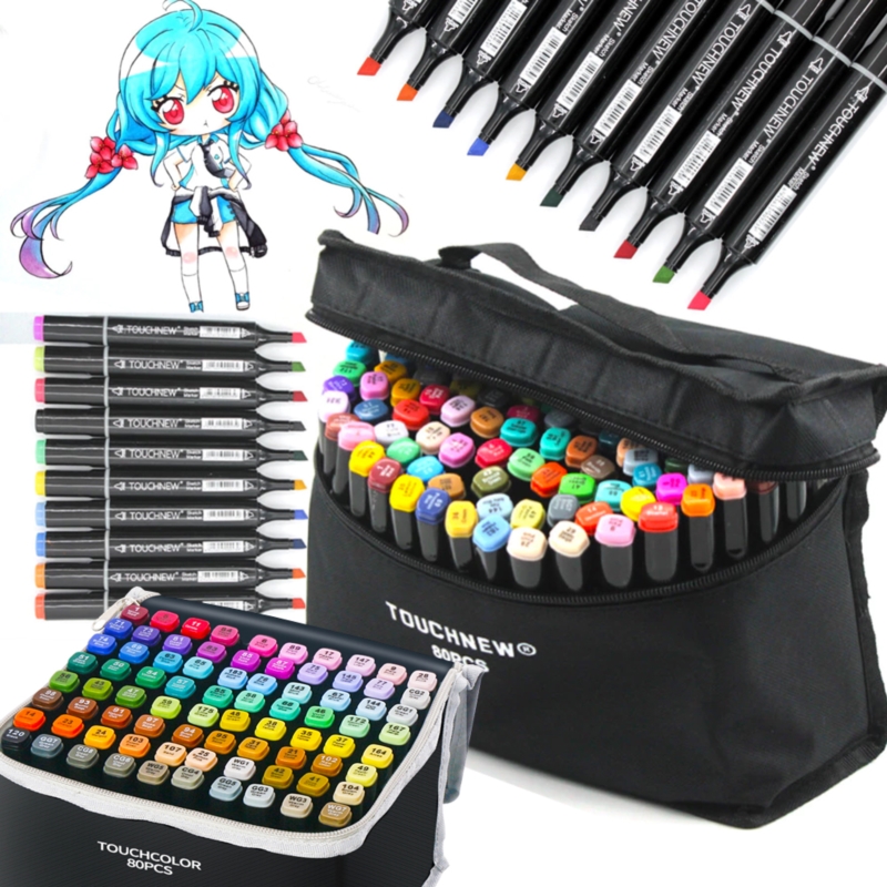 Markery alkoholowe dwustronne 80szt. + Torba