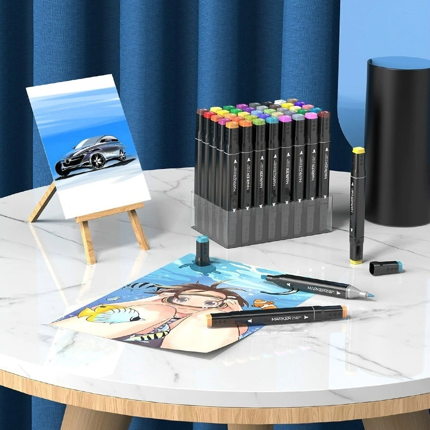 Markery alkoholowe dwustronne 60szt. + Torba