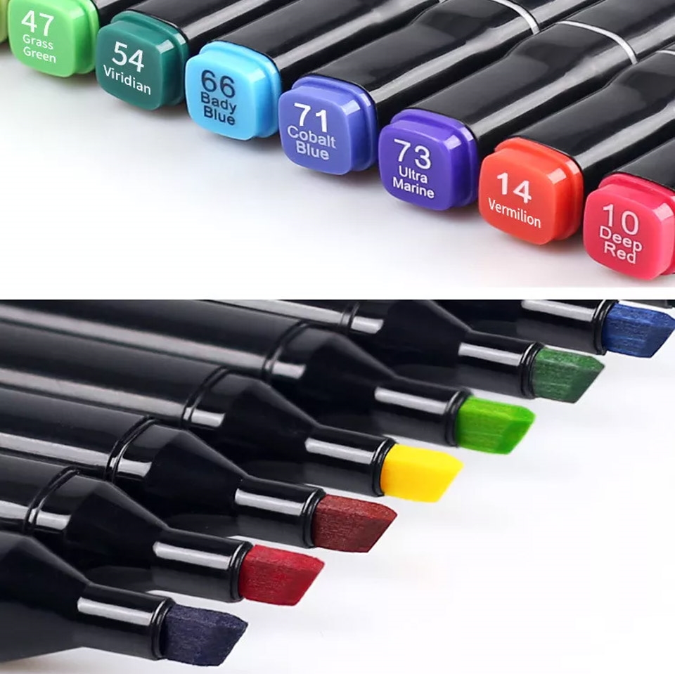 Markery alkoholowe dwustronne 60szt. + Torba