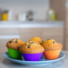 Forma stalowa do muffinek babeczek + Foremki silikonowe 12 sztuk