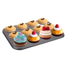 Forma stalowa do muffinek babeczek + Foremki silikonowe 12 sztuk