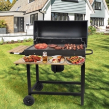 Grill węglowy ogrodowy z kółkami i pokrywą XXL