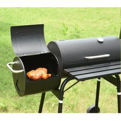 Grill węglowy ogrodowy z pokrywą z wędzarnią + Mata teflonowa