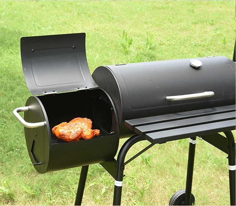 Grill węglowy ogrodowy z pokrywą z wędzarnią + Mata teflonowa