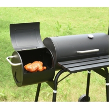 Grill węglowy ogrodowy z pokrywą z wędzarnią + Mata teflonowa