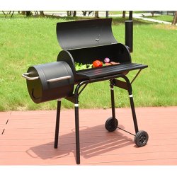 Grill węglowy ogrodowy z pokrywą z wędzarnią + Mata teflonowa