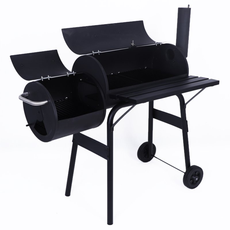 Grill węglowy ogrodowy z pokrywą z wędzarnią + Mata teflonowa