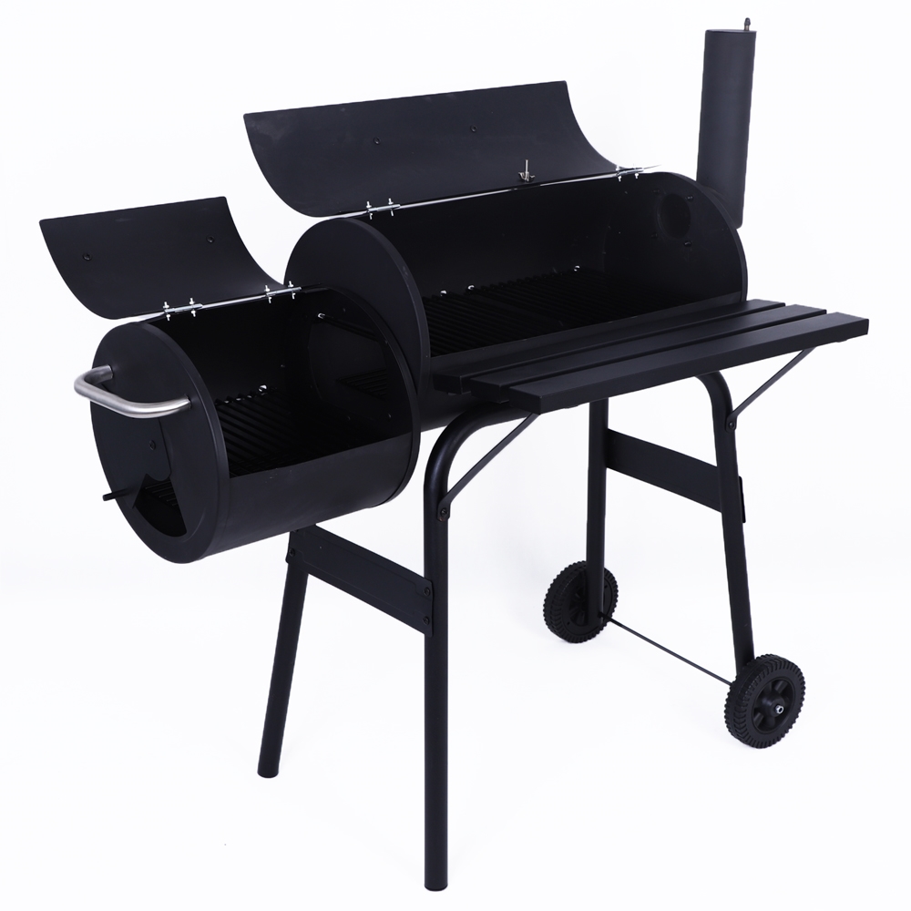 Grill węglowy ogrodowy z pokrywą z wędzarnią + Mata teflonowa