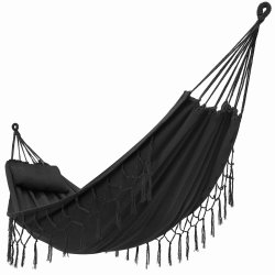 Hamak dwuosobowy BOHO 260x100cm + Poduszka Grafit