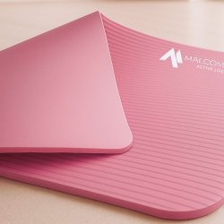 Mata antypoślizgowa do ćwiczeń, fitness lub jogi NBR Różowa 183x61x1,5cm