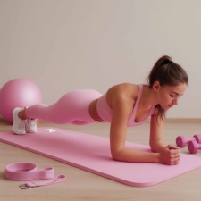 Mata antypoślizgowa do ćwiczeń, fitness lub jogi NBR Różowa 183x61x1,5cm