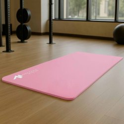 Mata antypoślizgowa do ćwiczeń, fitness lub jogi NBR Różowa 183x61x1,5cm