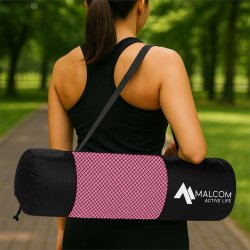 Mata antypoślizgowa do ćwiczeń, fitness lub jogi NBR Różowa 183x61x1,5cm