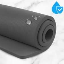 Mata antypoślizgowa do ćwiczeń, fitness lub jogi NBR Szara 183x61x1,5cm