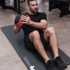 Mata antypoślizgowa do ćwiczeń, fitness lub jogi NBR Szara 183x61x1,5cm