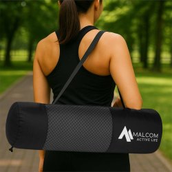 Mata antypoślizgowa do ćwiczeń, fitness lub jogi NBR Szara 183x61x1,5cm