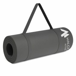 Mata antypoślizgowa do ćwiczeń, fitness lub jogi NBR Szara 183x61x1,5cm