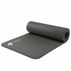 Mata antypoślizgowa do ćwiczeń, fitness lub jogi NBR Szara 183x61x1,5cm